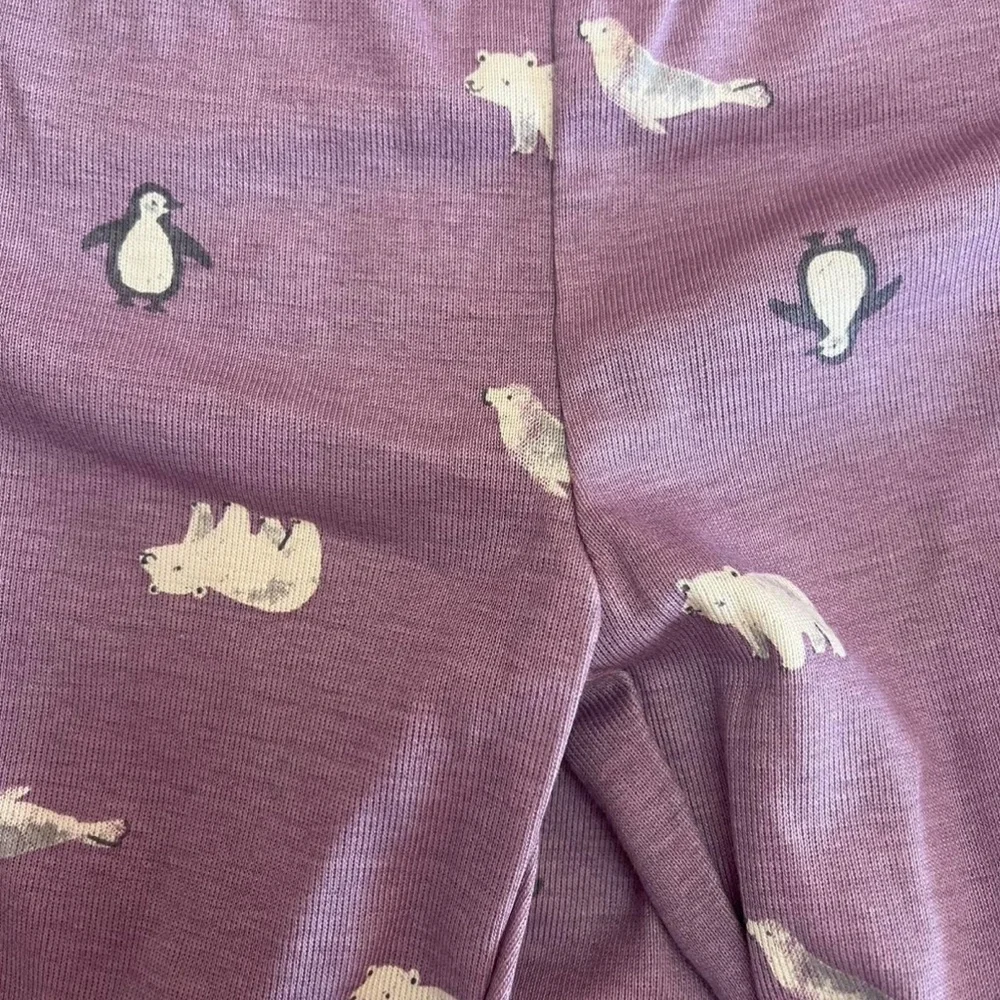 Carter's Baby Girl Gray and Lavender Penguin Pajama 3-Piece Set Size 6 Months